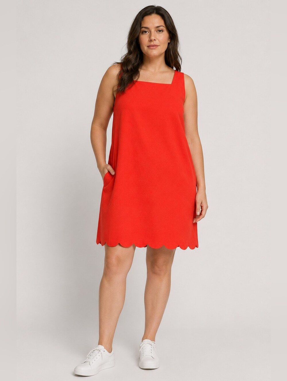 Kate Spade x Target Red Scalloped Cotton Mini Shift Dress XL